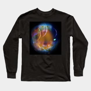 Man in dark space tunnel Long Sleeve T-Shirt